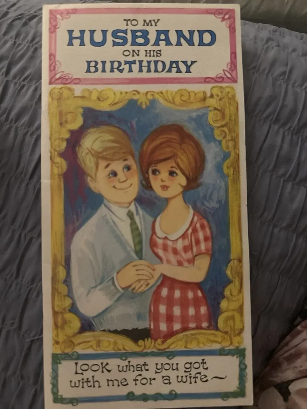 Vintage birthday Card For Husband Brand Laurel Made USA